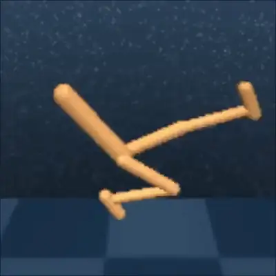 A simulated walker performing one of the skills discovered by the worst-case policy iteration algorithm.